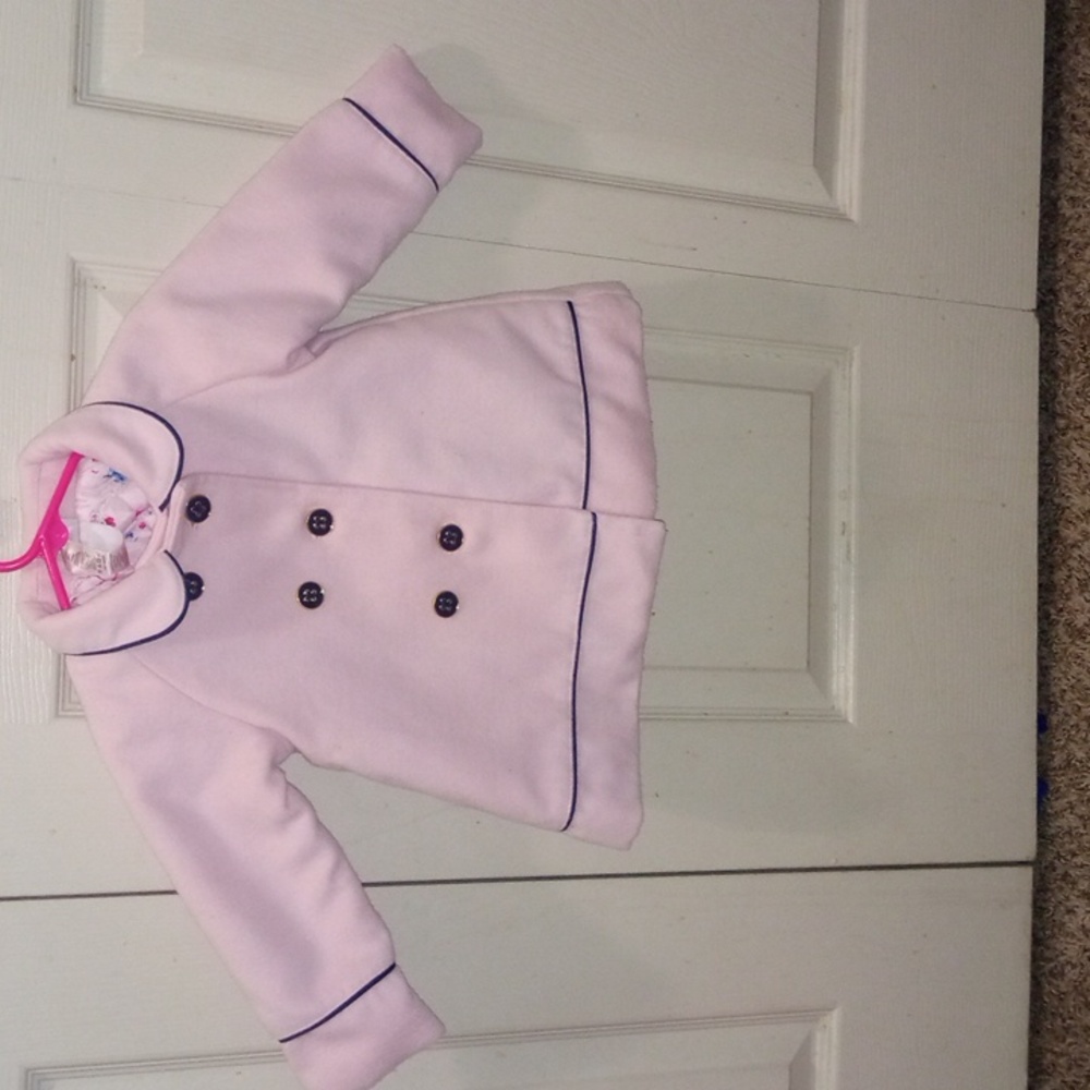 Little me pink coat size 18M